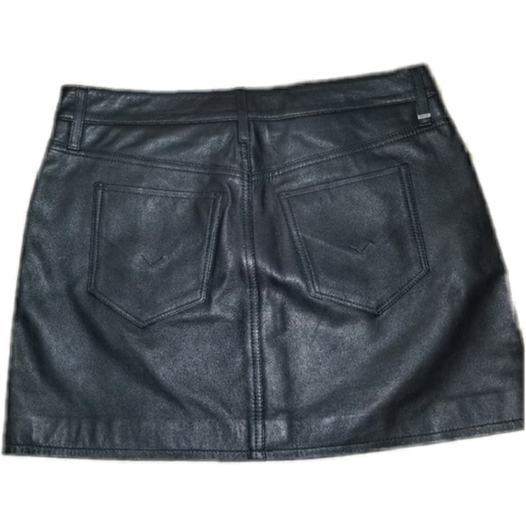 Hudson Suede and leather black mini skirt - Picture 2 of 6